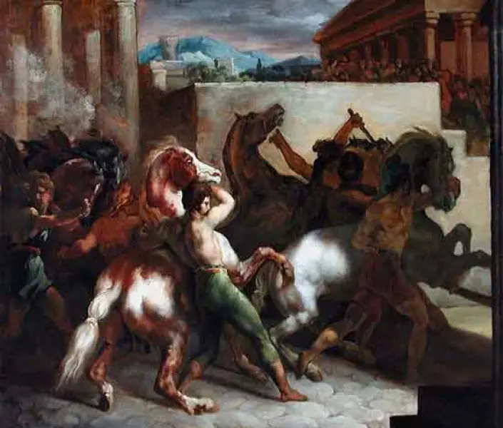 Théeodore Gericault. La corsa dei Barberi. 1816 ca. 
olio su tela, 45X60 cm. 
Parigi, Musée du Louvre