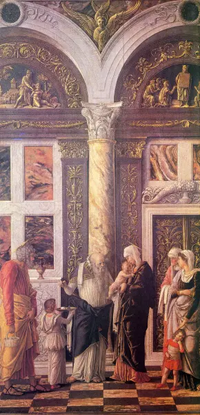 Andrea Mantegna. Circoncisione.  Tempera su tavola. cm42,5X76,5. Firenze, Uffizi