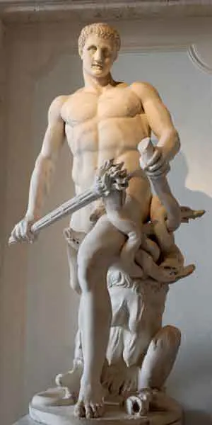 Ercole come uccisore dell'Idra di Lerna. Da originale del primo ellenismo. Restauro moderno di Alessandro Algardi (XVII secolo) Marmo. cm 200 Roma, Musei Capitolini