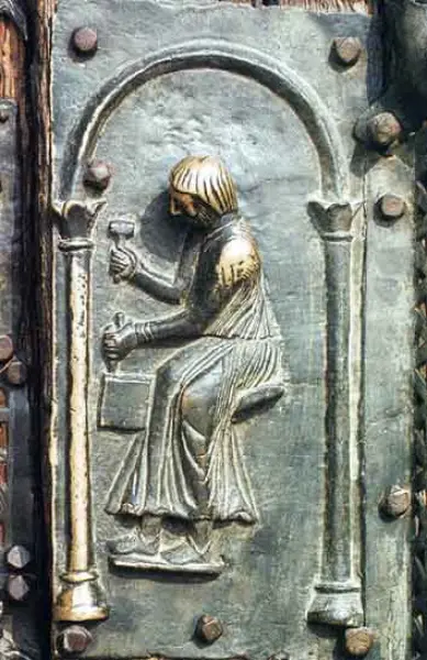 Scalpellino. 1138 ca. Part. Portale bronzeo ovest di San Zeno, Verona