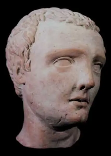 Testa di Giovane (Icaro?) Terracotta. II-I sec. a. C. Antiquarium Comunale Cesenatico