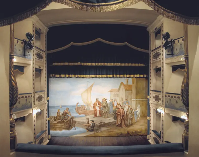 C. Panzani. Teatro Comunale di Cesenatico. 1883-85. Veduta del palcoscenico.