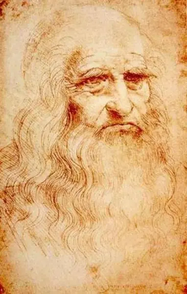 Leonardo da Vinci. Autoritratto. 1515 ca. Disegno a sanguigna. cm 33,3X21,3. Torino, Biblioteca reale.