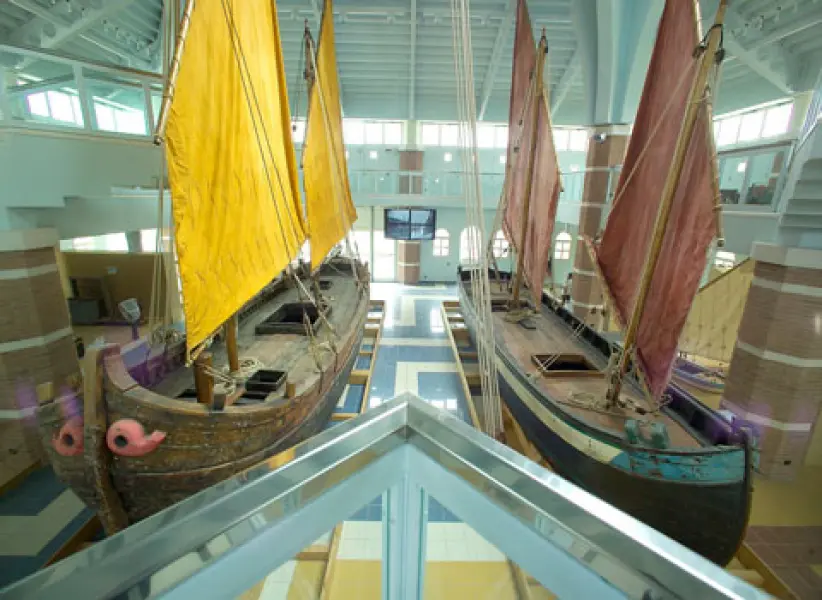 Sezione di Terra del Museo della Marineria di Cesenatico. Veduta dal piano superiore.