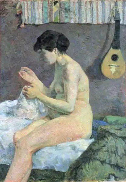 Paul Gauguin. Nudo di donna che cuce, Olio su tela. 1880 115X80 cm. Ny Carlsberg, Copenaghen