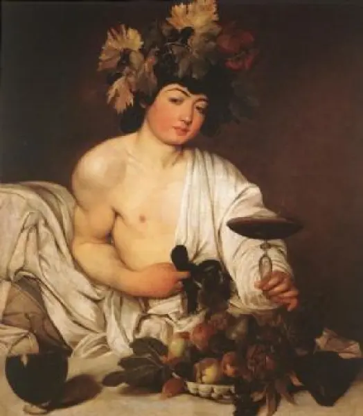 <p class="wp-caption-text">Caravaggio Bacco. 1593-94. Olio su tela. cm. 95X85 Firenze, Uffizi</p>
