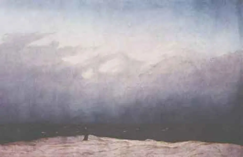 Caspar David Friedrich. Monaco sulla spiaggia. 1808-10 Olio su tela. cm 110X171,5. Berlino, Staatliche Schlosser und Garten, Schloss Charlottenburg