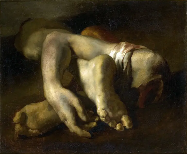 <p>Théodore Gericault. Studio per La zattera della Medusa. 1818-19 olio su tela. Parigi, Louvre</p>