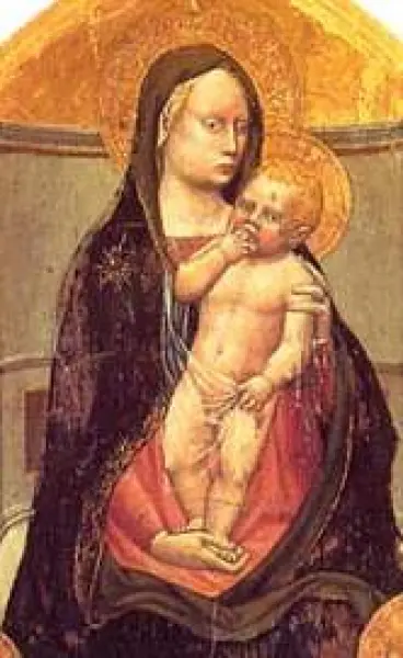 Masaccio. Trittico di San Giovenale. 1422. Part. del pannello centrale. Tempera su tavola. Cascia di Reggello, Chiesa di San Pietro.