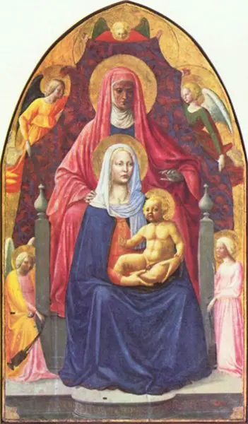 Masolino e Masaccio. Madonna e Sant'Anna. 1424-25. Tempera su tavola lignea. firenze, Uffizi