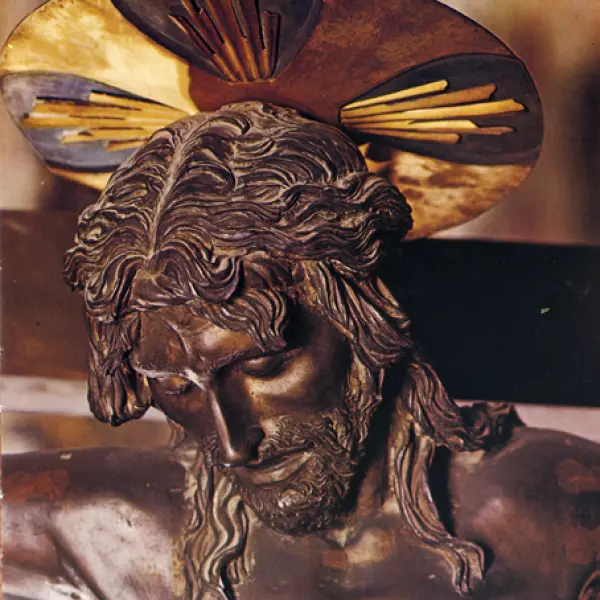 <p>Donatello. Crocifisso. Bronzo. 1447. Padova, Basilica di Sant'Antonio</p>