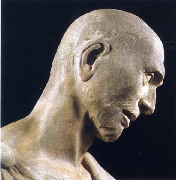 <p>Donatello. Abacuc. 1416-20. Dett. Marmo. Firnze, Museo dell'Opera del Duomo.</p>