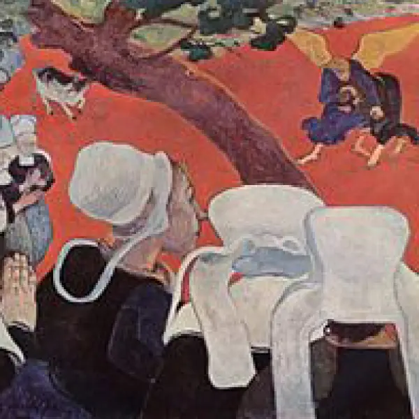 <p>Paul Gauguin. Visione dopo il sermone. Dett. 1888. Olio su tela. cm.73X92. Edimburgo. National Gallery of Scotland</p>