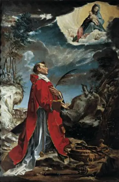 <p>Ludovico Carracci. San Vincenzo martire in adorazione della Vergine. 1880-85. Olio su tela. Collezione Unicredit, Bologna Palazzo Magnani</p>