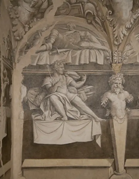 A. Aspertini. Parete della Sala di Marte. Dett. Affresco.1538-42.
  Minerbio, Rocca Isolani