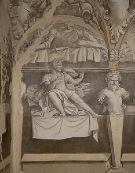 A. Aspertini. Parete della Sala di Marte. Dett. Affresco.1538-42.
  Minerbio, Rocca Isolani