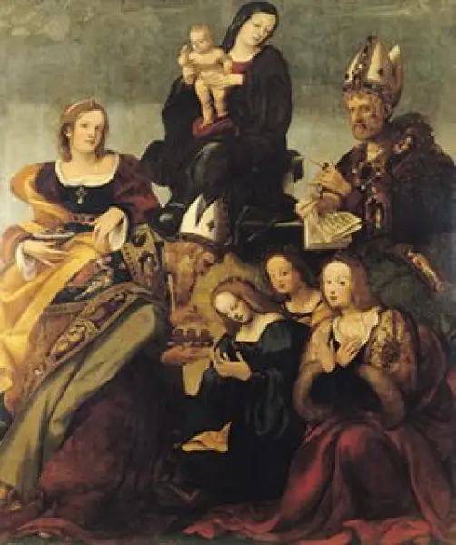Amico Aspertini. Madonna col Bambino e santi. 1515, Olio su tavola lignea. Bologna, San Martino Maggiore