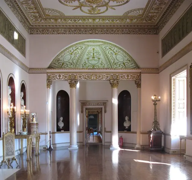 <p>Robert Adam. Syon House. 1778. Veduta dell'interno. Londra.</p>