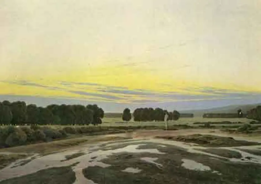 Caspar David Friedrich. La Grande Riserva. Olio su tela. cm. 73,5X102,5. Dresda, Staatliche Kunstsammlungen, Gemaldegalerie