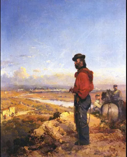 <p>Gerolamo Induno. Garibaldi a Sant'Angelo a Capua. 1862 ca. Collezione privata.</p>