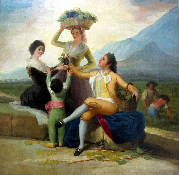 Francisco Goya. La vendemmia. Cartone per gli arazzi reali. 1786. Olio su tela. cm. 24X37 Williams-Town, Sterling and Francine Clark Art Insitute