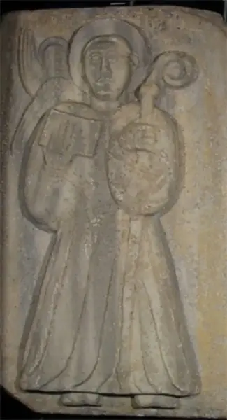 <p>Sant'Ellero. Rilievo sec.XI-XII. Marmo bianco venato.<br />Museo Civico Mambrini, Galeata.</p>