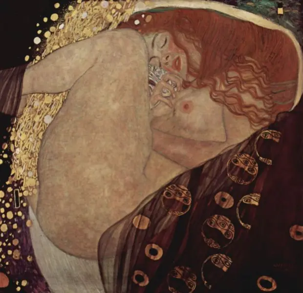 Gustav Klimt. Danae. 1907-1908 Olio su tela 77X83 cm Vienna, collezione privata
