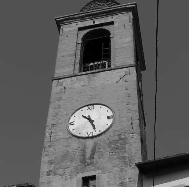 <p>Torre civica di Galeata. XVII sec. Dett.</p>