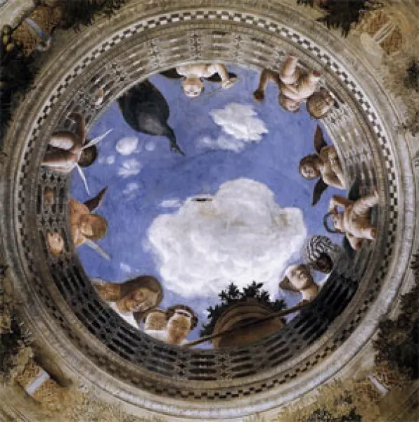 <p>Andrea Mantegna. Oculo. 1474. Affresco. Camera degli Sposi, Mantova</p>