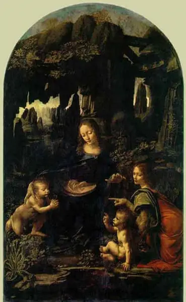 Leonardo da Vinci. La Vergine delle rocce. Olio su tavola trasportato su tela. 1483-86. Parigi, 

Louvre