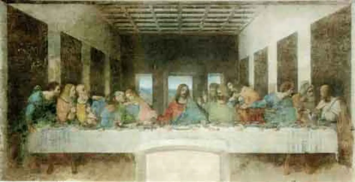 Leonardo da Vinci. Ultima cena. Tempera e olio su intonaco. 1495-97. Milano, Refettorio di Santa 

Maria delle Grazie.