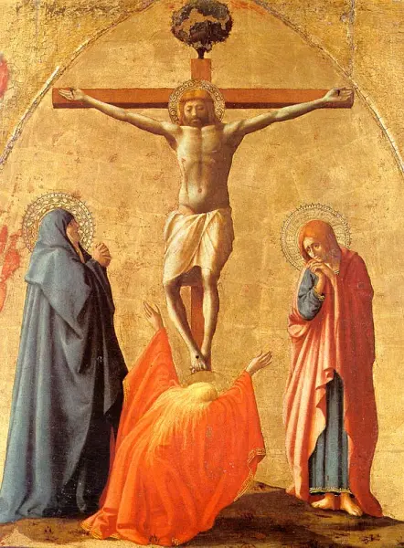 Masaccio. Crocifissione. 1426. Tempera e oro su tavola. cm. 82,1X63,5 Napoli, Museo Nazionale di Capodimonte