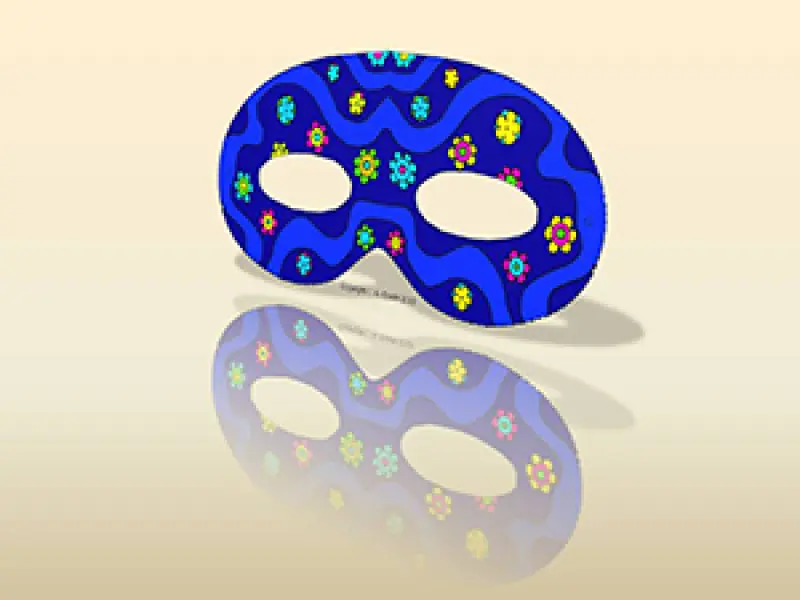 <p>A. Cocchi. Maschera Bella Campagnola. esempio a colori con fondo blu.<em> </em>Immagine jpg tratta da disegno a pennarello.</p>