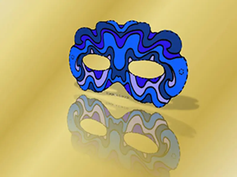 <p>A. Cocchi.Maschera Sirena. Esempio a colori Blu,azzurro, lilla. Immagine jpg tratta da disegno a pennarello.</p>