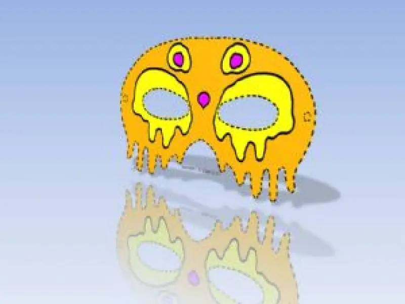 <p>A. Cocchi. Maschera Fantasma. Esempio a colori arancio, giallo. Immagine jpg tratta da disegno a pennarello.</p>