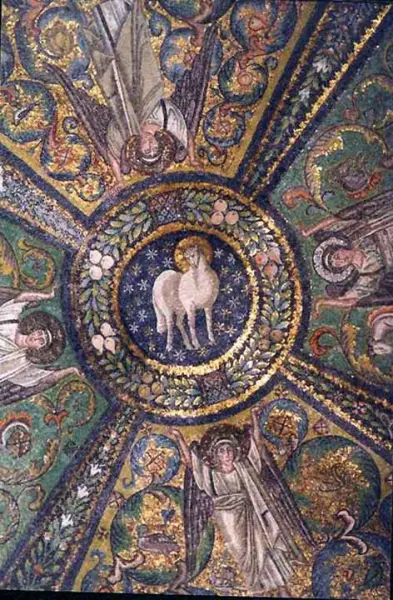 <p>Agnello Mistico. Mosaico VI sec. Basilica di San Vitale. Ravenna </p>