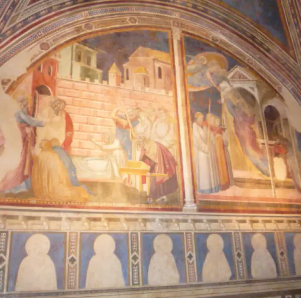 <p>Taddeo Gaddi. Affresco. sec. XIII. Cappella dei Conti Guidi. Castello dei Conti Guidi. Poppi.</p>
