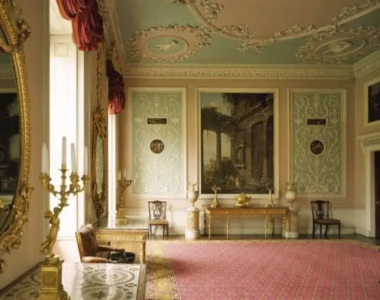 <p>Robert Adam. Sala da pranzo di Oesteley House. 1761. Hounslow, Londra</p>
